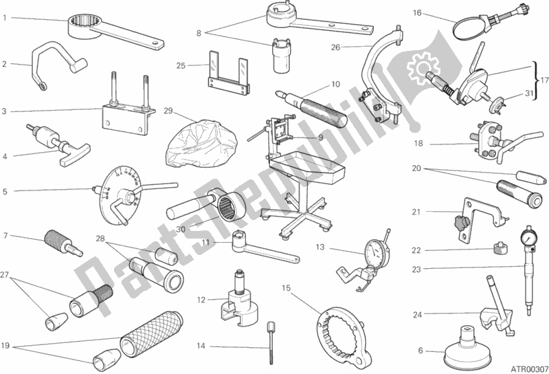 Alle onderdelen voor de Werkplaatsgereedschap, Motor van de Ducati Monster 659 Australia 2013